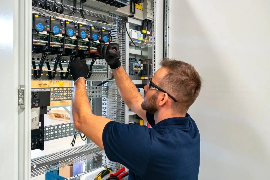 Electrician doing some electrical work